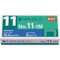 MAX No. 11 Mini Staples, 0.25 Leg, 0.38 Crown, Steel, 1,000/box NO.11-1M