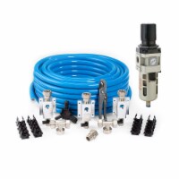 MaxLine 100 Ft 0.75 In Semi-Flexible Air Tubing Kit & Filter Regulator w/ Gauge