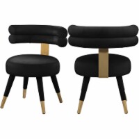 Meridian Furniture Fitzroy Black Velvet Dining Chair (Set of 2)