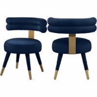 Meridian Furniture Fitzroy Navy Velvet Dining Chair (Set of 2)