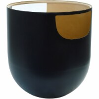 Meridian Furniture Doma Round Matte Black Metal End Table with Glass Top