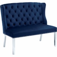 Meridian Furniture Navy Velvet Suri Settee Bench