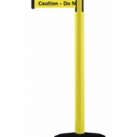 Tensabarrier Barrier Post with Belt,PVC,Yellow  875-35-STD-NO-YAX-C