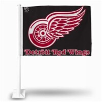Rico Industries Red Wings Car Flag - Black Perspective: Main
