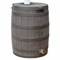 Good Ideas RW50 Rain Wizard 50 Gallon Plastic Rain Barrel Water Collector, Oak