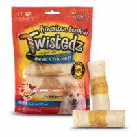 Pet Factory Twistedz American Beefhide Rolls w/ Chicken Meat Wrap - 4", 4 Count