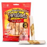 Pet Factory Twistedz American Beefhide Chip Rolls w/ Pork Meat Wrap - 5", 8 Count