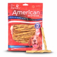 Pet Factory American Beefhide Twist Sticks Chicken Flavored - 5", 1 lb