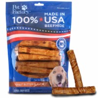 Pet Factory Made in USA Beefhide Chip Rolls Peanut Butter Flavored - 5", 20 Count