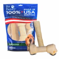 Pet Factory Made in USA Beefhide (3 Bones, 3 Rolls) Natural Flavor - 8-9", 6 Ct