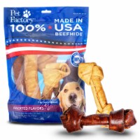 Pet Factory Made in USA Beefhide (3 Bones, 3 Rolls), (Beef & Chicken) - 8-9", 6 Ct