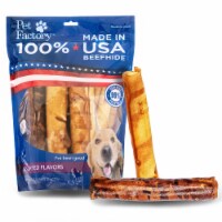 Pet Factory Made in USA Beefhide Rolls Assorted Flavors (Beef & Chicken) - 8", 10 Count