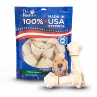 Pet Factory Made in USA Beefhide Bones Natural Flavor - 6", 12 Count