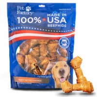 Pet Factory Made in USA Beefhide Bones Peanut Butter Flavored - 6", 12 Count