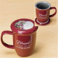 Cathedral Art-DBA Abbey Gift 96817 Mug-Grace Outpoured-Blessed-Marsala with Coaster-Lid