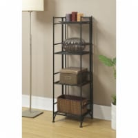Convenience Concepts 8017B X-Tra Storage 4 Tier Black Folding Metal Shelf by Convenience Conc