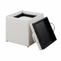 Convenience Concepts 143010W Designs 4 Comfort Park Avenue Single Ottoman with Stool, White