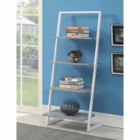 Convenience Concepts 111289C1WF Graystone 4 Tier Ladder Bookcase & Shelf, Faux Birch & White