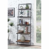 Convenience Concepts 413155NABL Laredo 5 Tier Ladder Bookcase & Shelf, Natural & Antique Blac