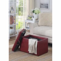 Convenience Concepts 143523BRG Designs4Comfort Accent Storage Ottoman, Burgundy Faux Leather