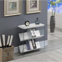Convenience Concepts 131559WM Soho Bookcase, White Faux Marble & Glass - 24.25 x 12 x 27.75 i