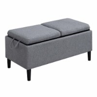 Convenience Concepts 143042FSGY Designs4Comfort Magnolia Storage Ottoman with Trays - 32 x 16