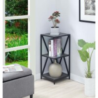 Convenience Concepts 161823WGYBL Tucson Metal 3 Tier Corner Bookcase, Weathered Gray & Black