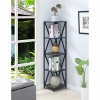 Convenience Concepts 161825WGYBL Tucson Metal 5 Tier Corner Bookcase, Weathered Gray & Black