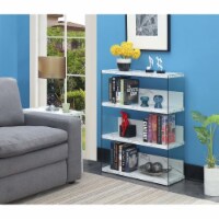 Convenience Concepts 131548WM SoHo 4 Tier Wide Bookcase, White Faux Marble