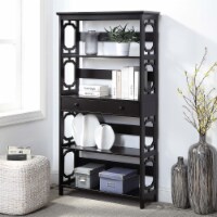 Omega 5 Tier Bookcase with Drawer Espresso