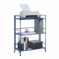 Convenience Concepts 8019CBE Xtra Storage Three-Tier Wide Folding Shelf - Blue, Metal - 25.25