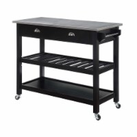American Heritage 3 Tier Stainless Steel Kitchen Cart with Drawers