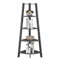 Newport 5 Tier Wide Corner Bookcase - Weathered Gray