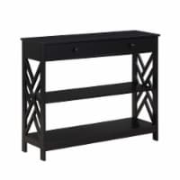 Convenience Concepts Titan One-Drawer Console Table with Shelves in Black Wood