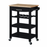 Ellaine 4 Tier Butcher Block Kitchen Cart With Drawer And Wine Rack