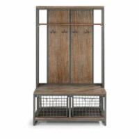 Homestyles Barnside Wood Hall Tree in Gray