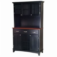 Homestyles Buffet of Buffets Wood Buffet with Hutch in Black