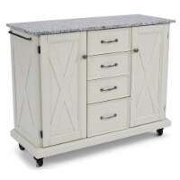 Homestyles Seaside Lodge Wood Kitchen Cart in Off White