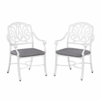 Homestyles 6662-80 36 x 24.75 x 26.75 in. Capri Outdoor Chair, White - Set of 2