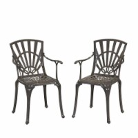 Homestyles 6661-80 35.25 x 20.75 x 24.25 in. Grenada Outdoor Chair, Khaki Gray - Set of 2