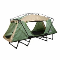 Kamp-Rite DTC444 Oversized Elevated Tent Cot, Chair, Tent & Rainfly, Green & Tan