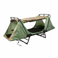 Kamp-Rite Portable Elevated 1-Person Original Tent Cot, Chair, Tent, Green & Tan