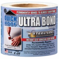 Cofair Products UBW425 4 in. x 25 ft. White Ultra Bond Instant Self-Adhesive Roof Repair