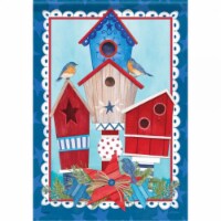 Carson Home Accents CHA49490 12.5 x 18 in. Birdhouses Garden Flag, Red, White & Blue