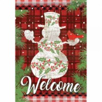 Carson Home Accents CHA49711 Holly Berry Snowman Garden Flag