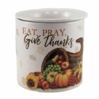 Tabletop Eat,Pray, Give Thanks Ceramic Thanksgiving Gathering Pumpkin 66786