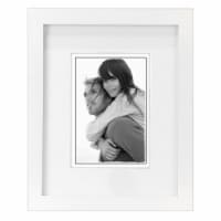 Malden Int Designs White Linear Matted picture Frame Perspective: Main