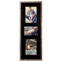 Malden Three Opening Rustic Woods Wall Picture Frame - Black/Rustic Brown Perspective: Main