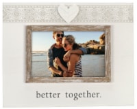 Malden Better Together Rustic Border Picture Frame - White/Brown Perspective: Main