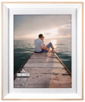 Malden Deep-Set Bevel Matted Picture Frame - White/Natural